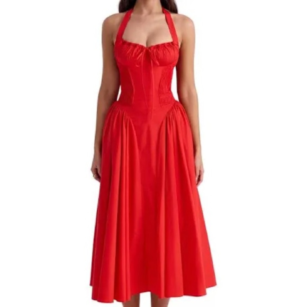 ADABELLA
Italian Tomato Cotton Halter Sundress new without tag